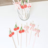 Cherry Pink Bow Paper Straws – Party Straw Drink Stirrers Cherry on top | Girly Birthday, Bachelorette and Sweet Theme Decor