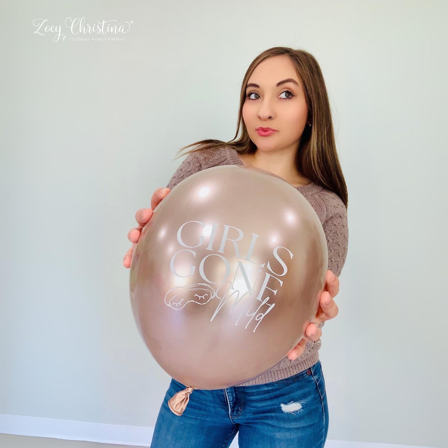Girls Gone Mild Balloon Decor – 12" Latex Balloons in Gold Chrome or Confetti – Bachelorette, Slumber Party & Girls Night Decorations