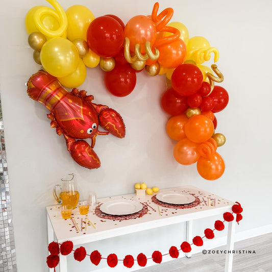 Lobster crawfish boil Themed Balloon Garland Kit, Summer BBQ seafood decor, Birthday Balloon supplies diy party Accessories decorations