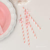 Pink Bow Party Paper Straws Stirrers – Ballet Girly Birthday Decorations, Bachelorette and Sweet Theme Decor