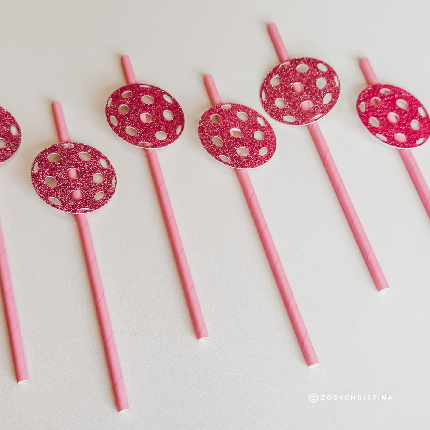 Pickleball Paper decorations Drinking Straws – Pickle ball team Paddle Ball Drink Stirrers | Sports Sporty Girly Birthday party decor