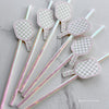 Pickleball Paper decorations Drinking Straws – Pickle ball team Paddle Ball Drink Stirrers | Sports Sporty Girly Birthday party decor