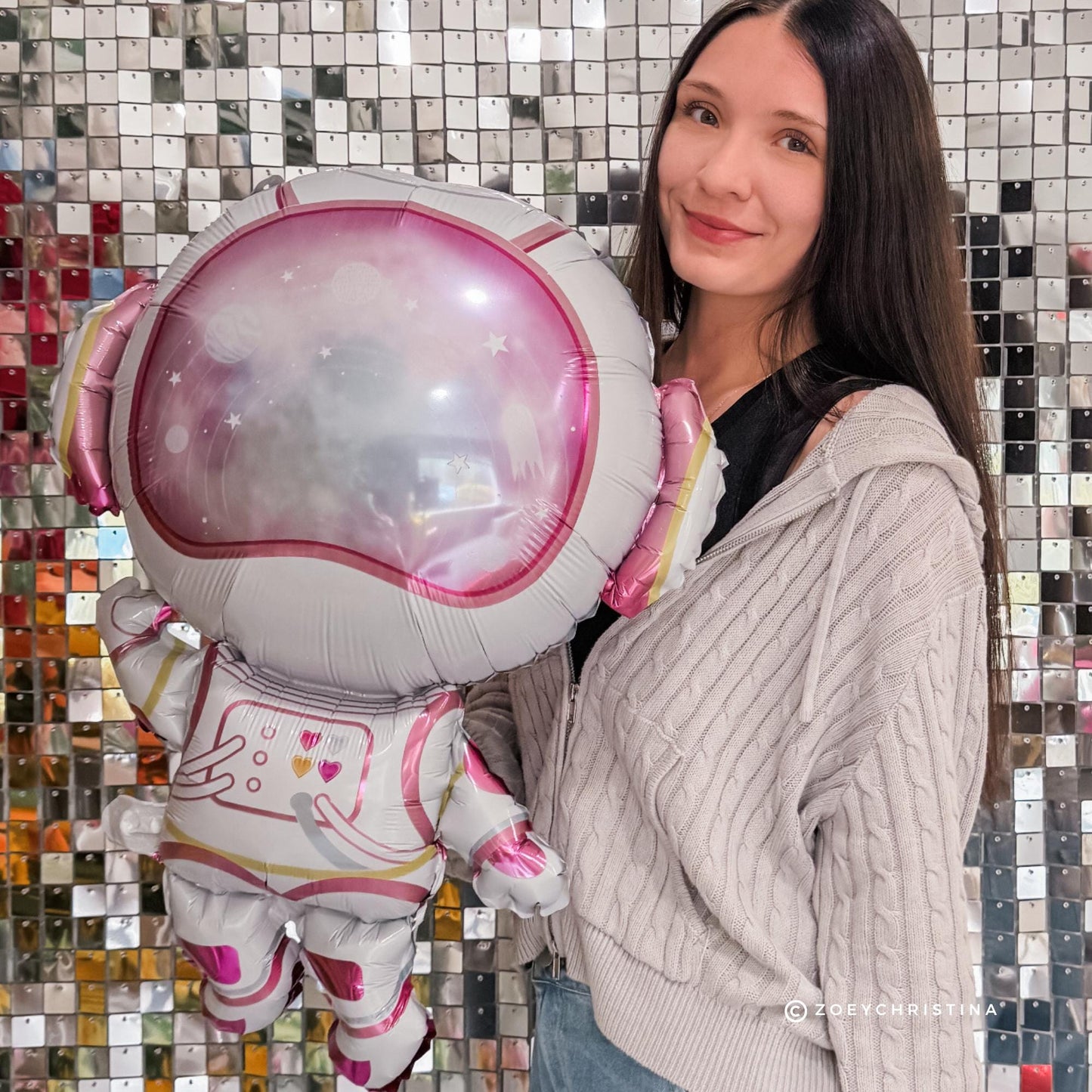 Girl Astronaut Space foil Balloon - Moon Galaxy Birthday Party balloon decorations, Two the Moon decorations for her twinkle bday night