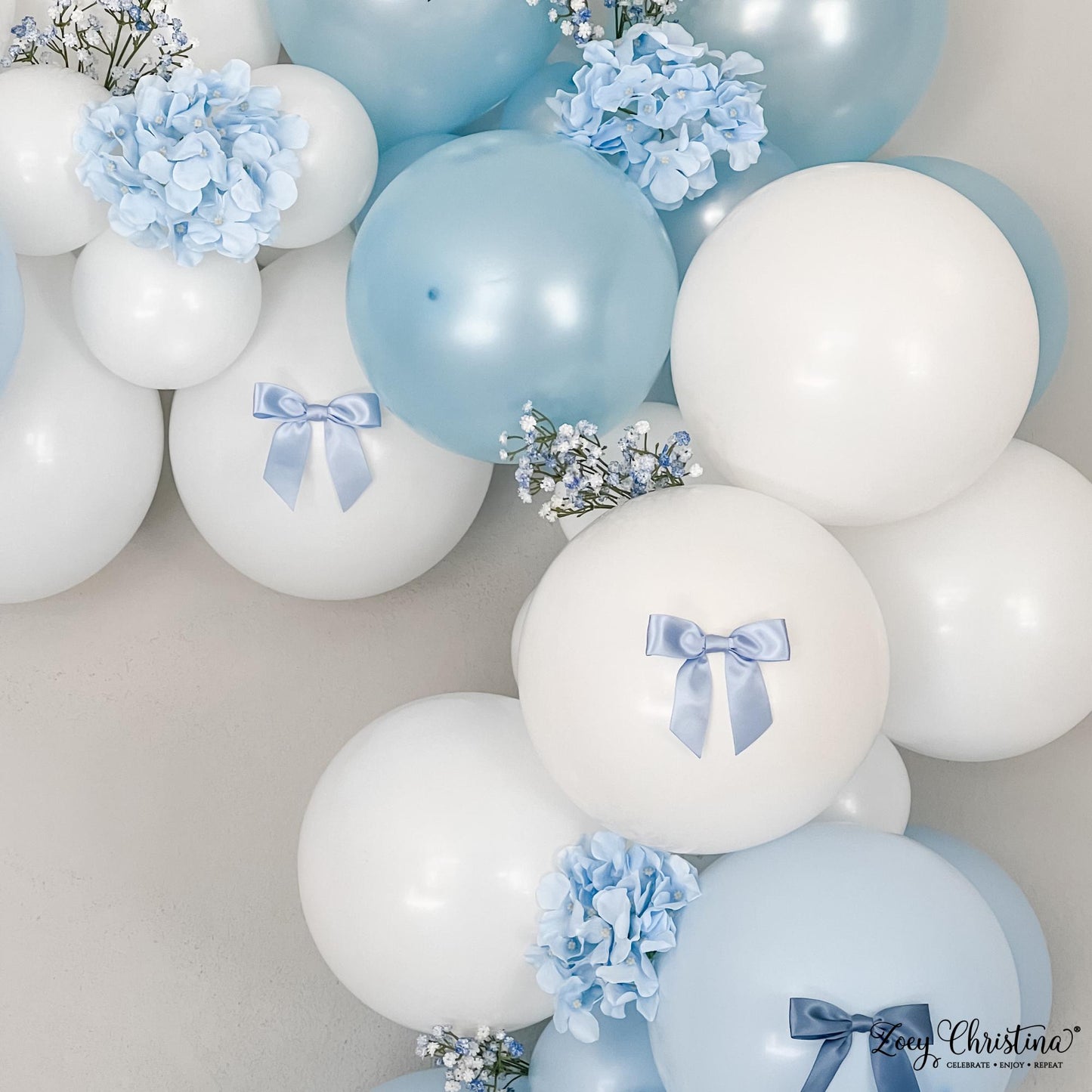 Regency-Inspired Blue Balloon Garland Kit – Pastel Blue Party Decor for High Society Themes, Bridal Showers & Garden Parties