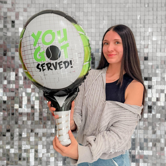 You’ve Got Served” Tennis Racket Balloon – 32"| Pink or Green | Tennis Party, Bachelorette & Sports-Themed Decor