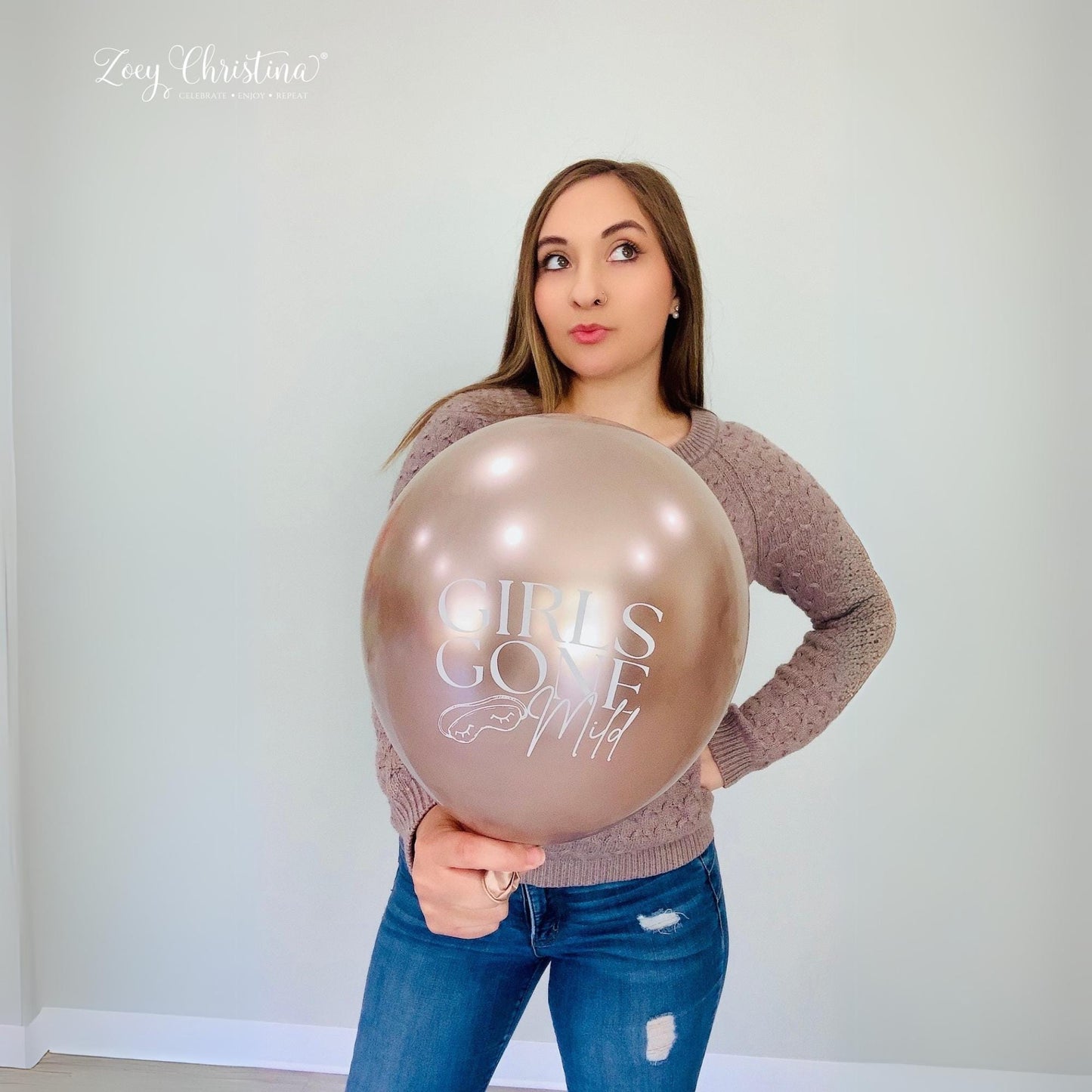 Girls Gone Mild Balloon Decor – 12" Latex Balloons in Gold Chrome or Confetti – Bachelorette, Slumber Party & Girls Night Decorations