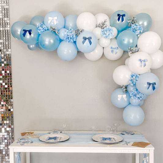 Regency-Inspired Blue Balloon Garland Kit – Pastel Blue Party Decor for High Society Themes, Bridal Showers & Garden Parties