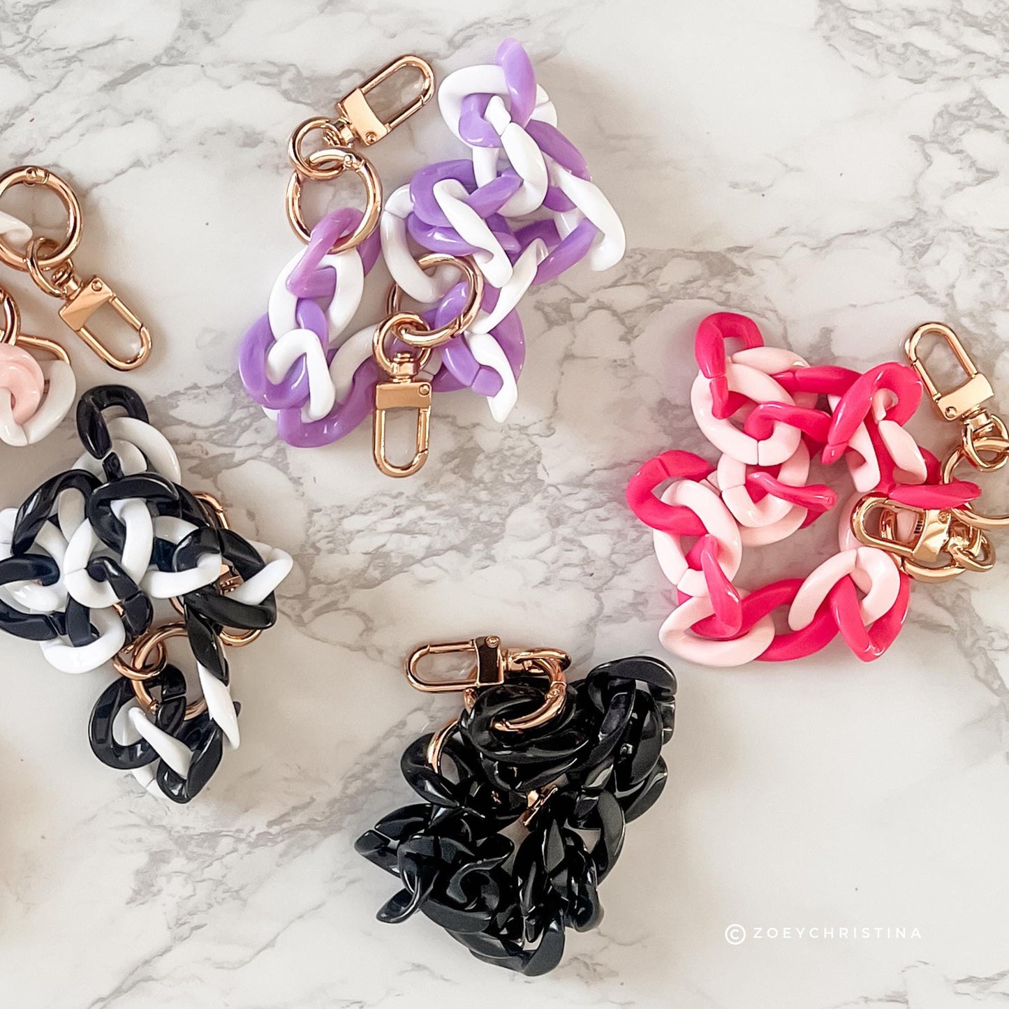 Bag Chain Accessories – 16.5” Acrylic Purse Chains with Gold Clips | Add-On Charm for Totes, Backpacks, Crossbody Bags, & More