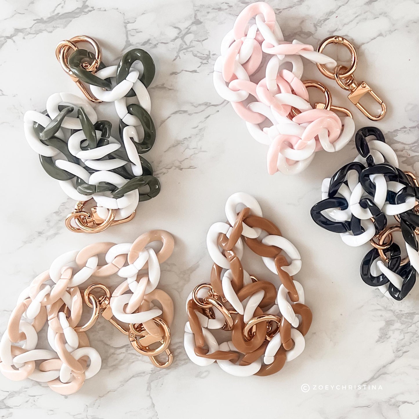 Bag Chain Accessories – 16.5” Acrylic Purse Chains with Gold Clips | Add-On Charm for Totes, Backpacks, Crossbody Bags, & More