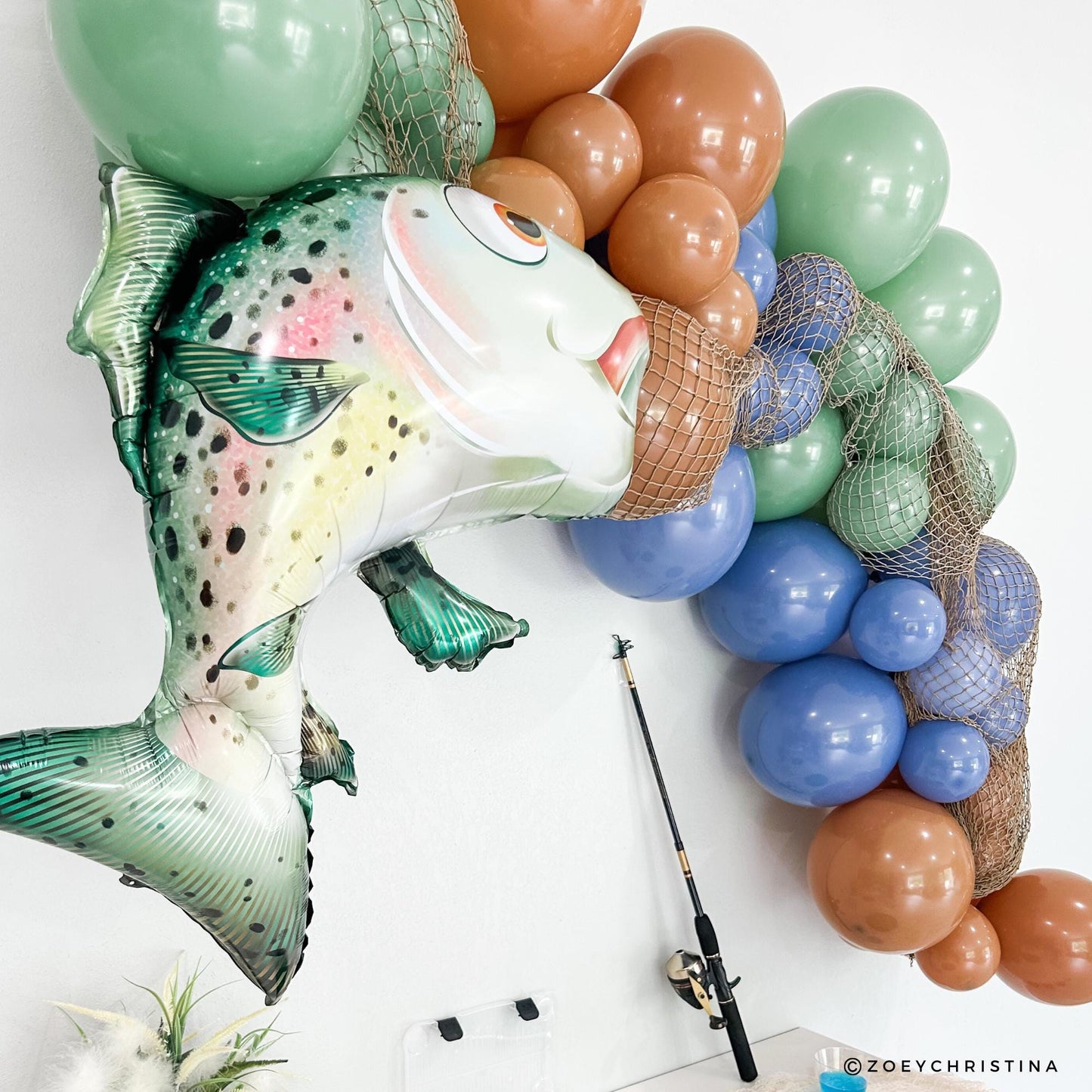 Fishing Balloon Garland Kit | Bachelor Bachelorette Party Decor | "He Took the Bait" | "O-Fish-Ally Taken" | Outdoorsy Theme