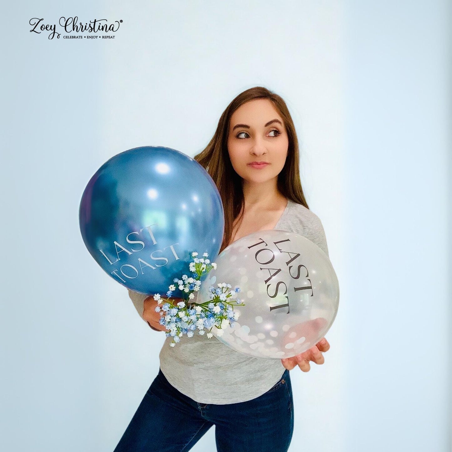 Last Toast Balloon – Blue Chrome or Confetti Clear | Bachelorette Party Balloon | Beachy Bach Decor | Ocean-Themed Bridal Party Balloons