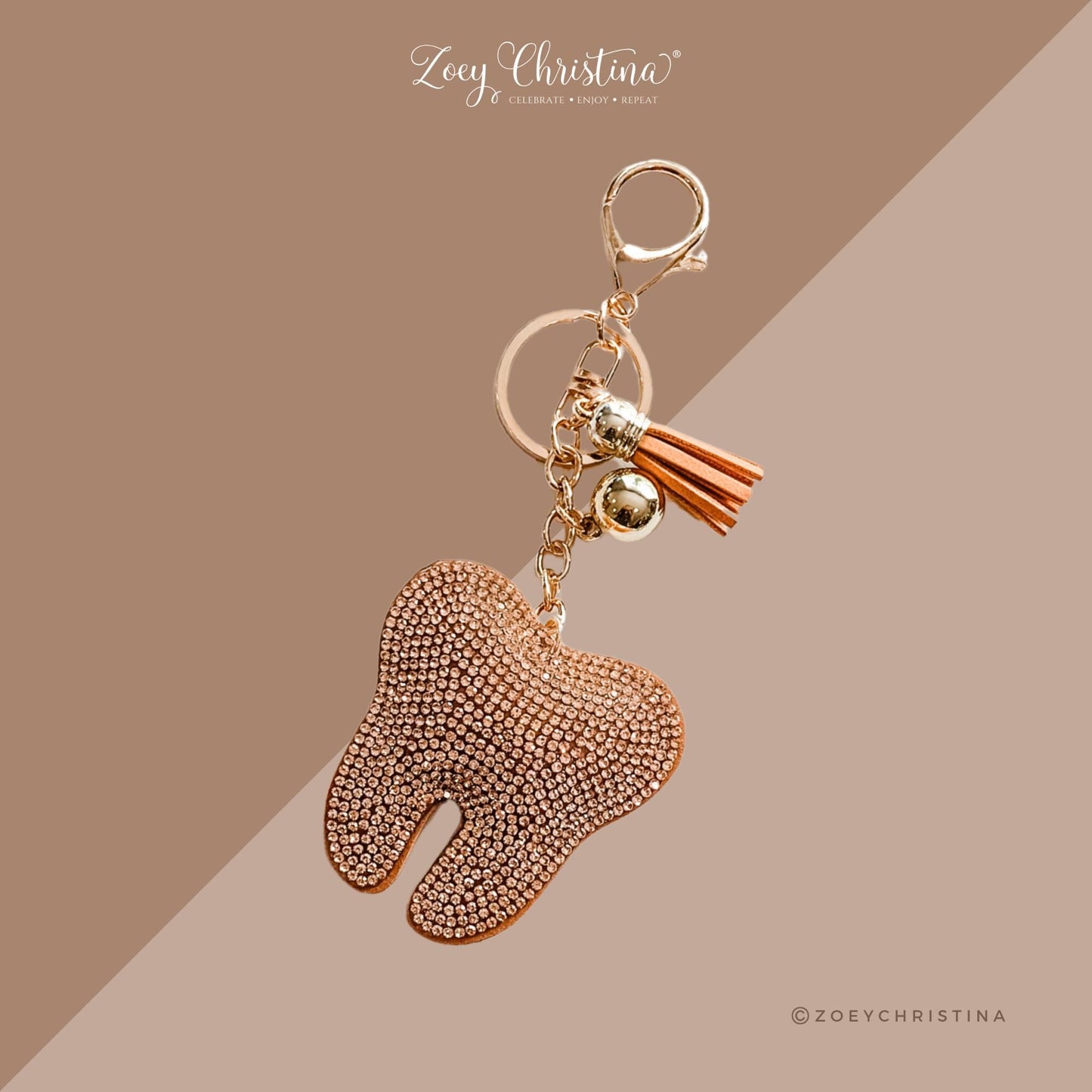 Sparkly Tooth Keychain – Dental-Inspired Sequin Charm for Dental Assistants, Hygienists & Tooth Lovers