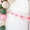 Pink Bow Banner – Girly Ribbon Garland for Bachelorette, Birthday, or Coquette Party Decor | Printed Bow Pennant, Pink Bow Garland