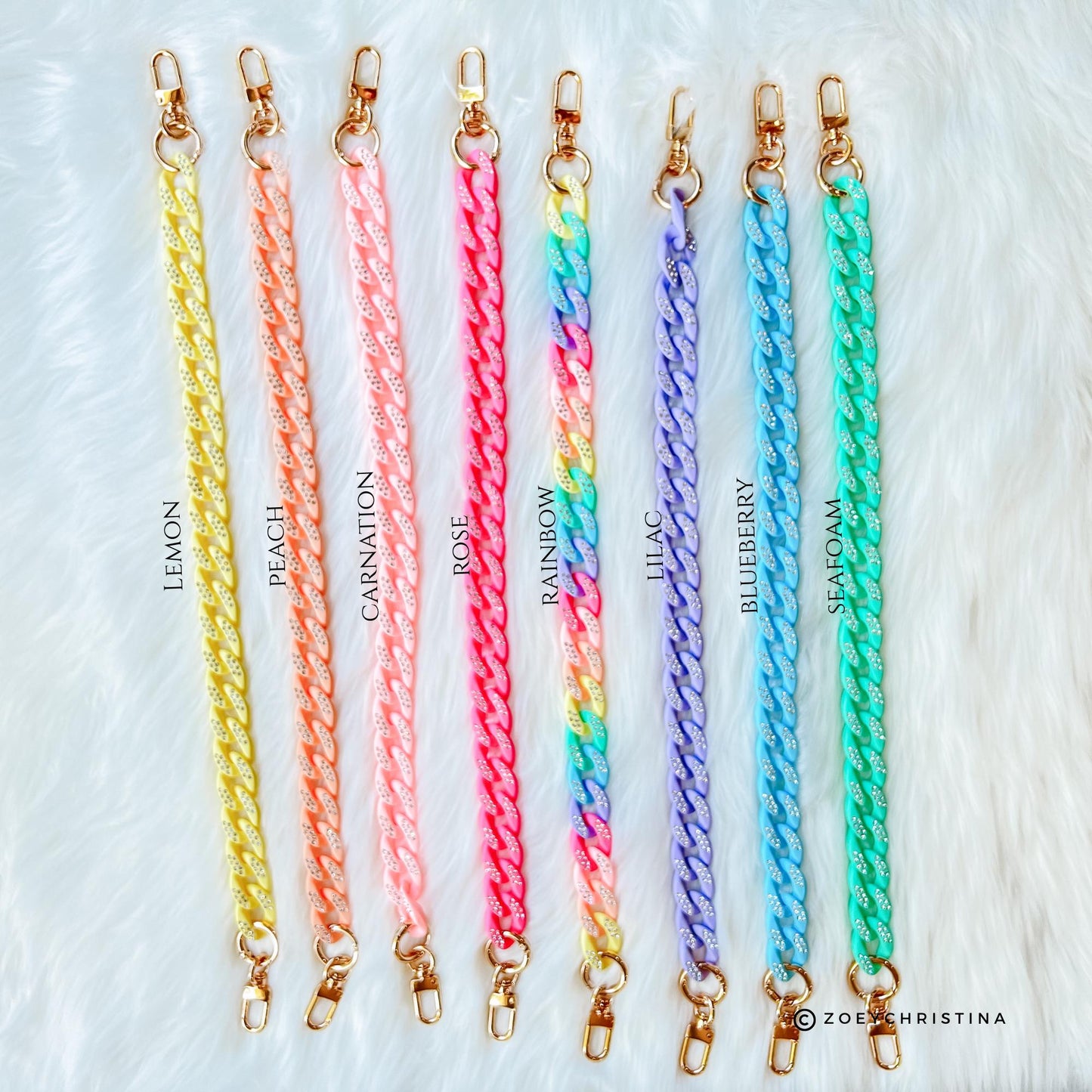 Sequin Bag Chain Strap | Sequin Purse Charm Accessory | Acrylic Tote Handle | Colorful Handbag Chain | Cute Add-On for Purses & Totes