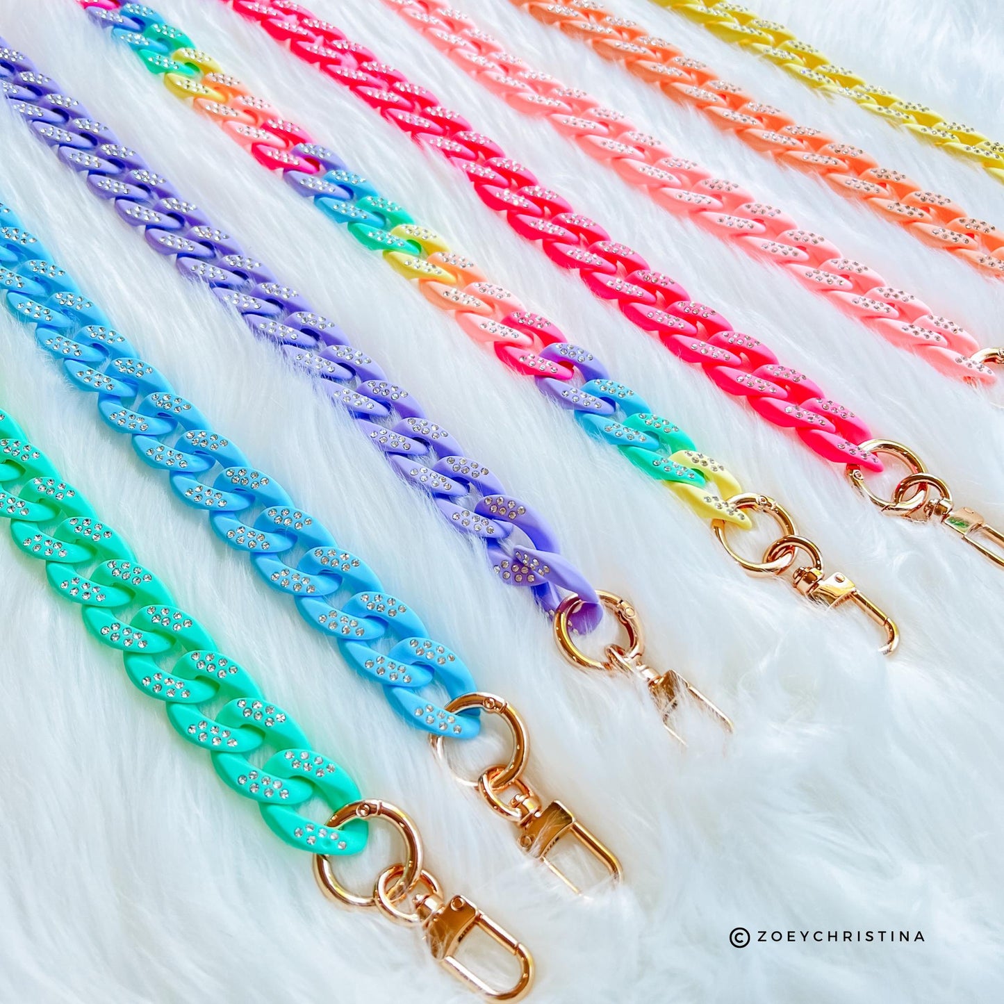 Sequin Bag Chain Strap | Sequin Purse Charm Accessory | Acrylic Tote Handle | Colorful Handbag Chain | Cute Add-On for Purses & Totes