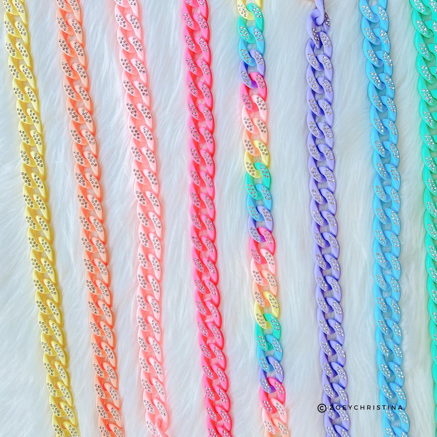 Sequin Bag Chain Strap | Sequin Purse Charm Accessory | Acrylic Tote Handle | Colorful Handbag Chain | Cute Add-On for Purses & Totes
