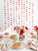 Red Glitter Heart Garland Backdrop: Bridal Shower, Photo Booth Decor (12 Strips)