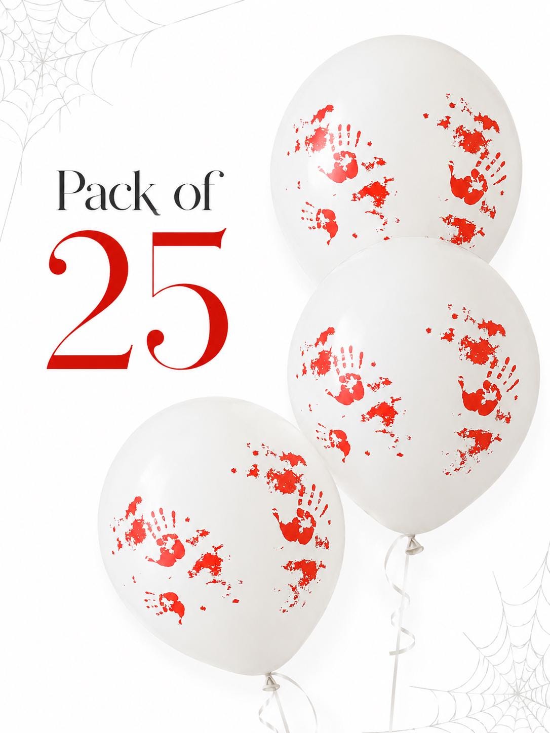Bloody Handprint Balloons | Murder Mystery Party Decorations | Crime Scene Party Balloons | 25 Pack