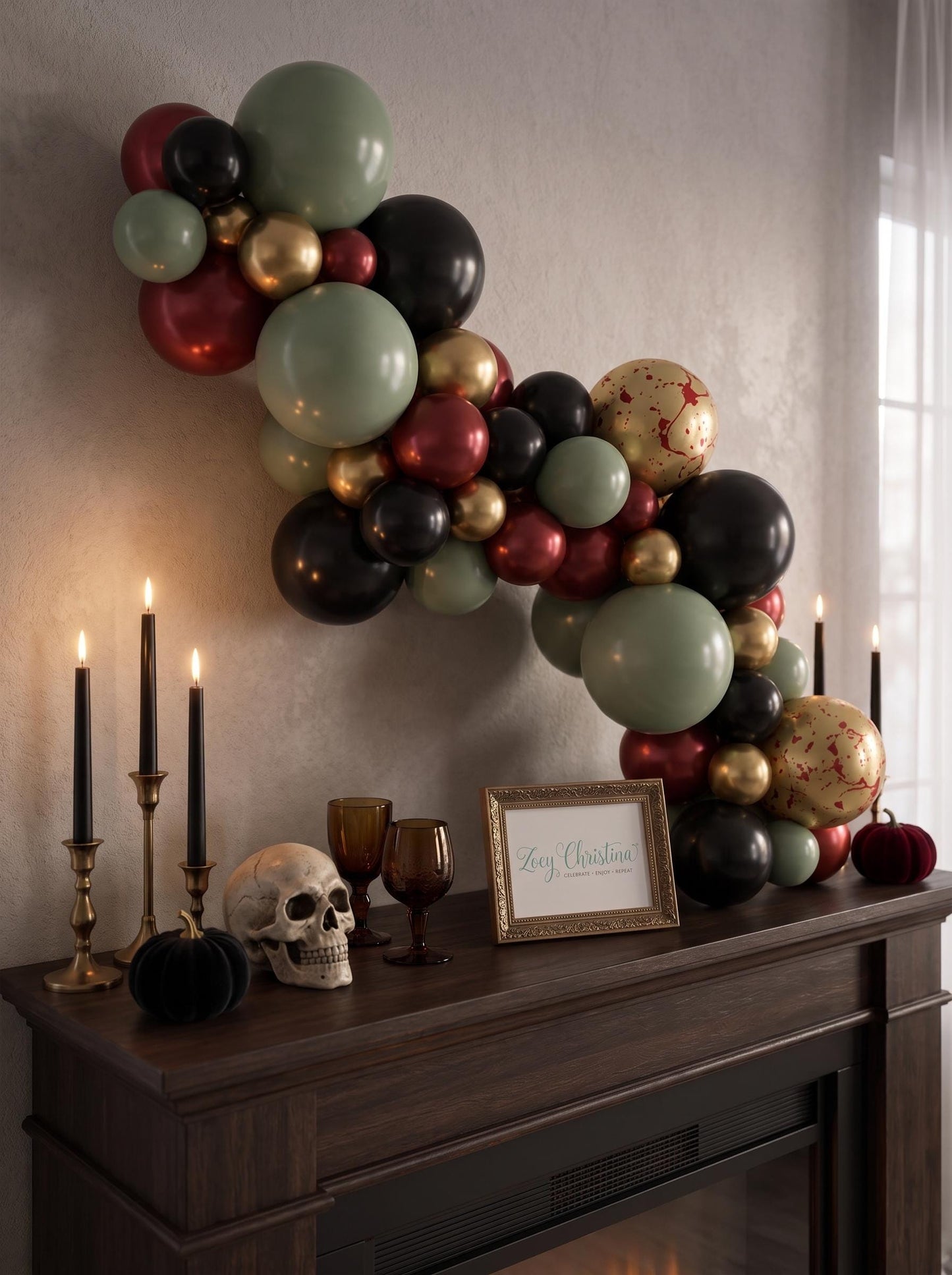 Slasher Halloween Balloon Garland Kit: Murder Mystery Halloween Decorations