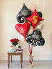 Playing Card Foil Balloon Set of 4: Lucky in Love Bachelorette Decor, Casino Night & Vegas Bridal Shower Party