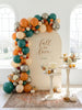 Fall Balloon Garland Kit, Autumn Ambiance Teal Orange & Metallic Balloon Arch