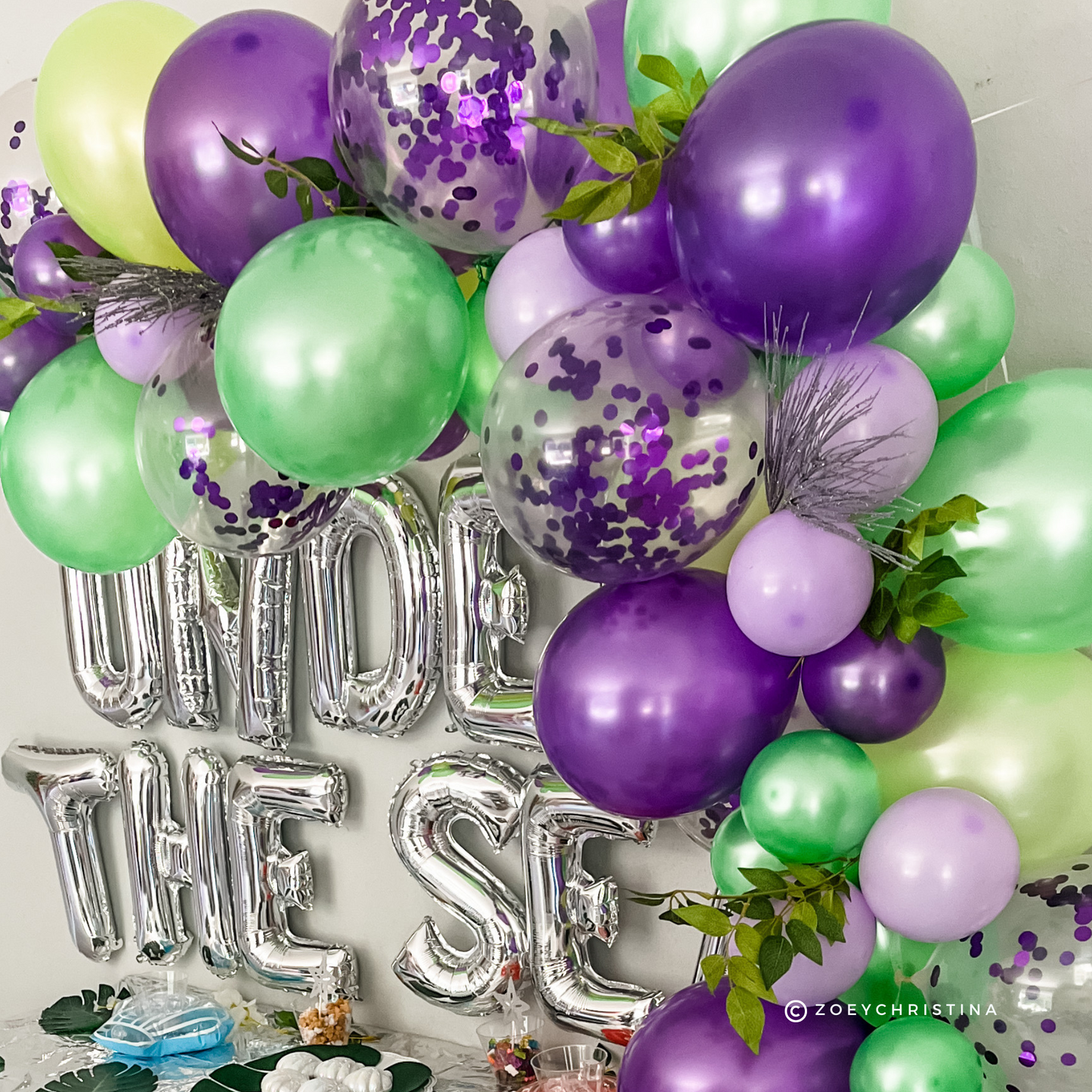 Lagoon Glow Balloon Garland Kit – Bright Purple & Green | Under the Sea Party Decor