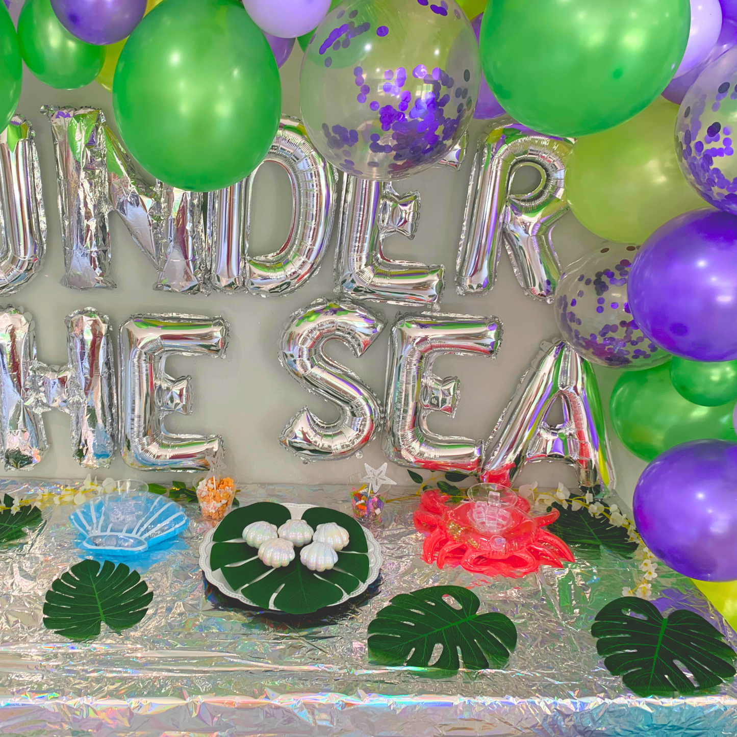 Lagoon Glow Balloon Garland Kit – Bright Purple & Green | Under the Sea Party Decor