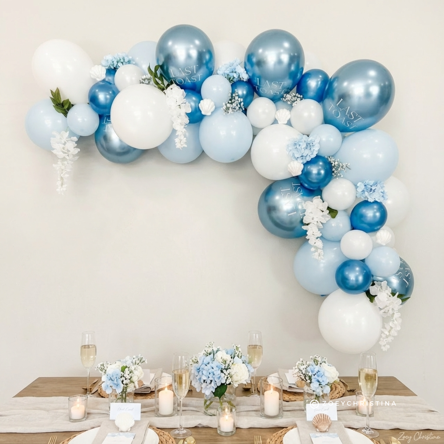 Last Toast on the Coast Balloon Garland Kit, Coastal Bachelorette Party Decorations, Beach Bridal Shower Balloons, Blue Ocean Theme Arch