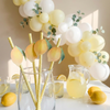 Lemon Paper Straws – 12-Pack Yellow or Pink Straws for Lemonade Stands & Summer Parties