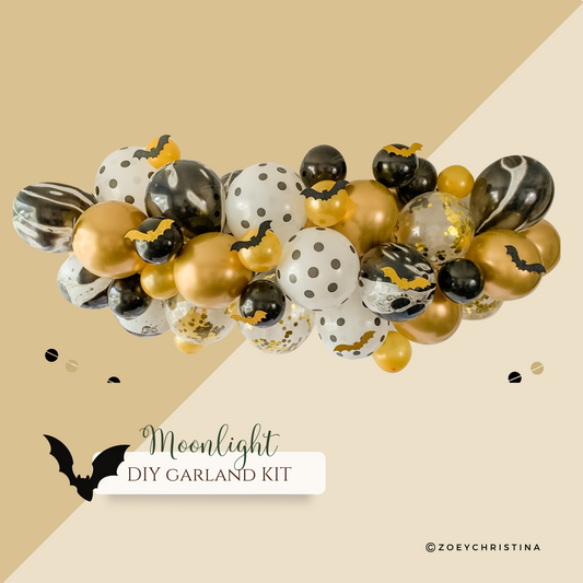 Halloween Balloon Garland β Black & Gold Bat-Themed Party Supplies