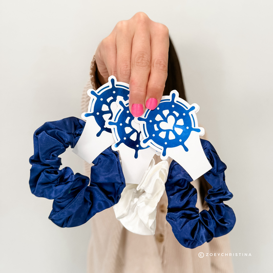 Sailboat & Coastal Hair Ties – "Ahoy" Nautical Party Favors for Weddings & Bachelorettes