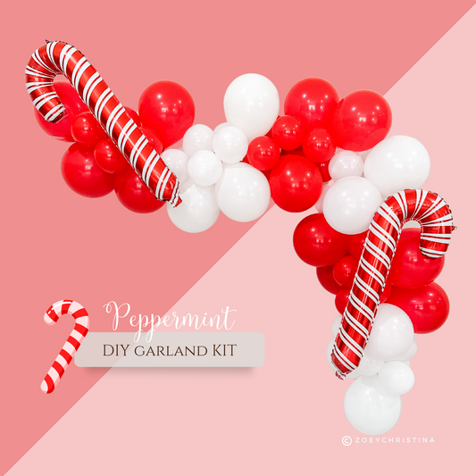 Candy Cane Balloon Garland Kit – Red & White Christmas Party Decor