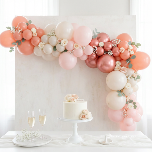 Rosewood Blush Balloon Garland Kit – Rose Gold & Blush Pink Balloon Arch