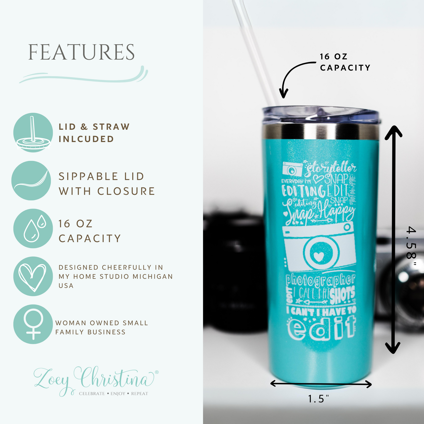 Hygiene Queen Tumbler – Purple Glitter Dental Tumbler for Dental Hygienists – 16 oz Stainless Steel Cup with Lid & Straw – Limited Edition Dental Assistant Gift