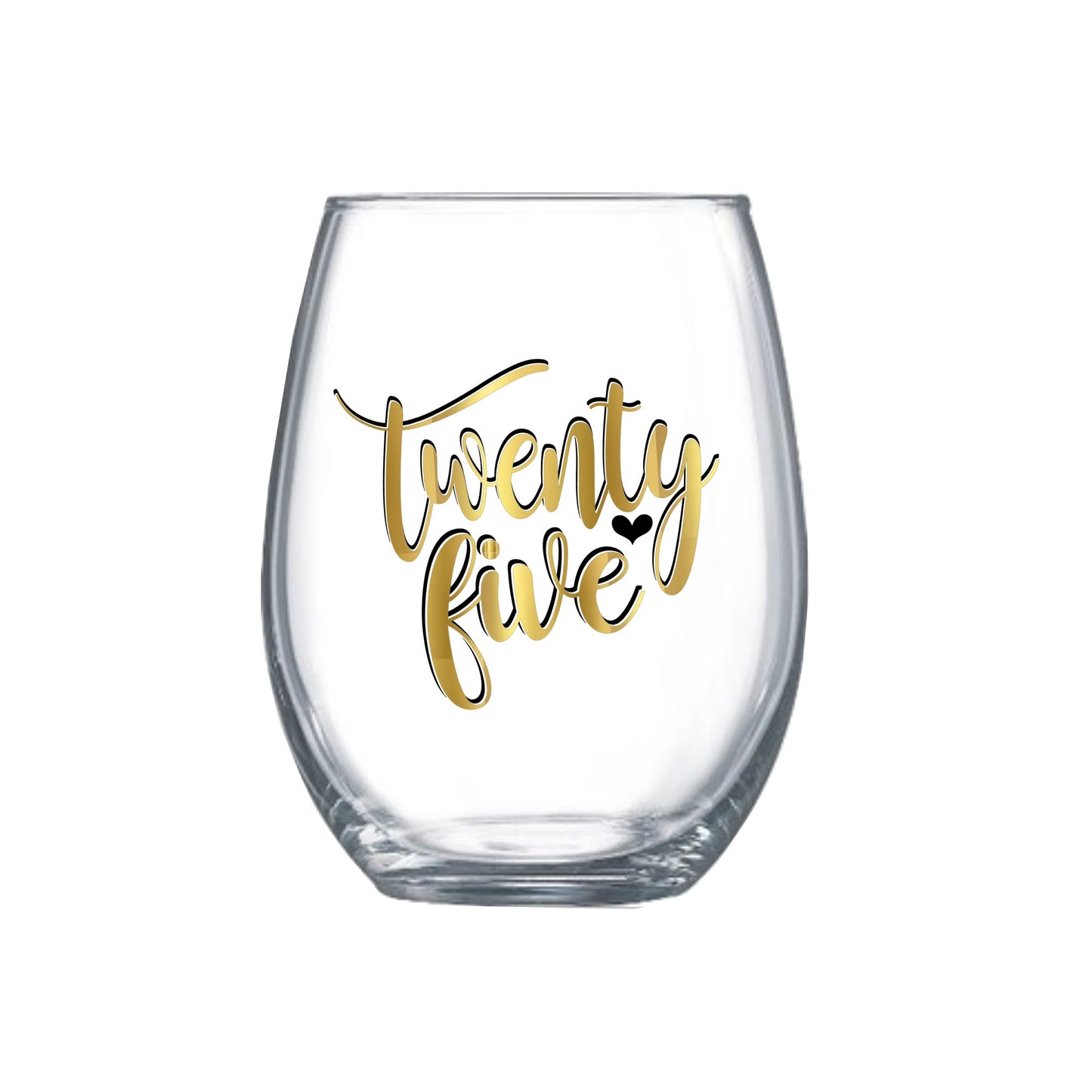 Twenty Five Birthday Wine Glass