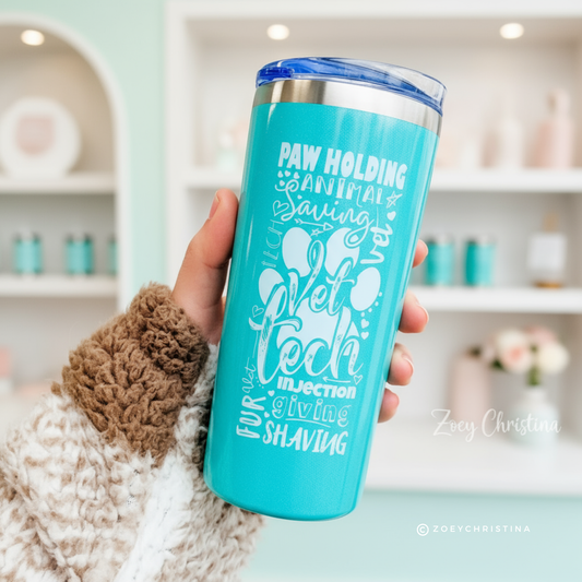 Vet Tech Tumbler – 16oz Stainless Steel Cup for Hot or Cold Drinks