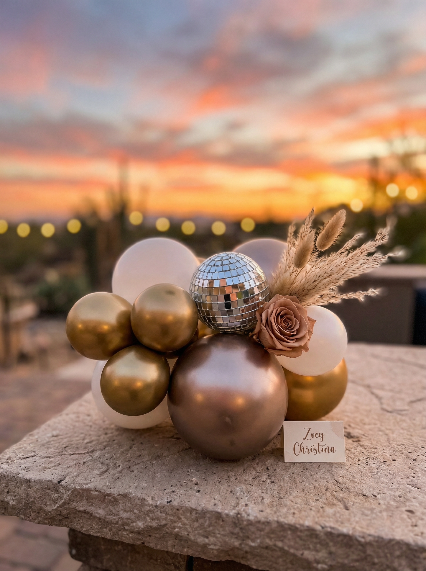 Desert Disco Balloon Garland Kit • Gold & Champagne Balloon Backdrop