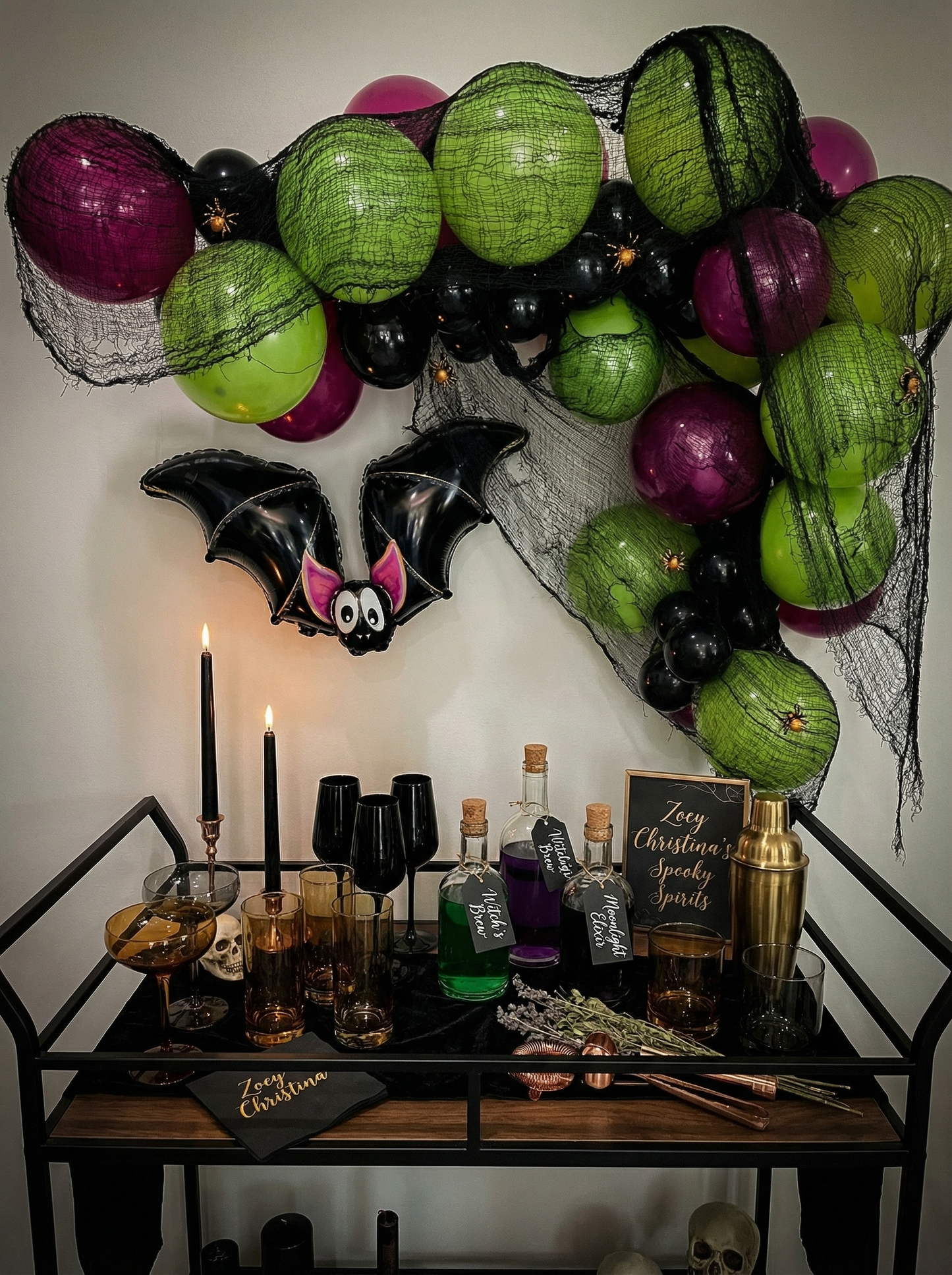 Haunted House Balloon Garland – Gothic & Eerie Halloween Party Supplies