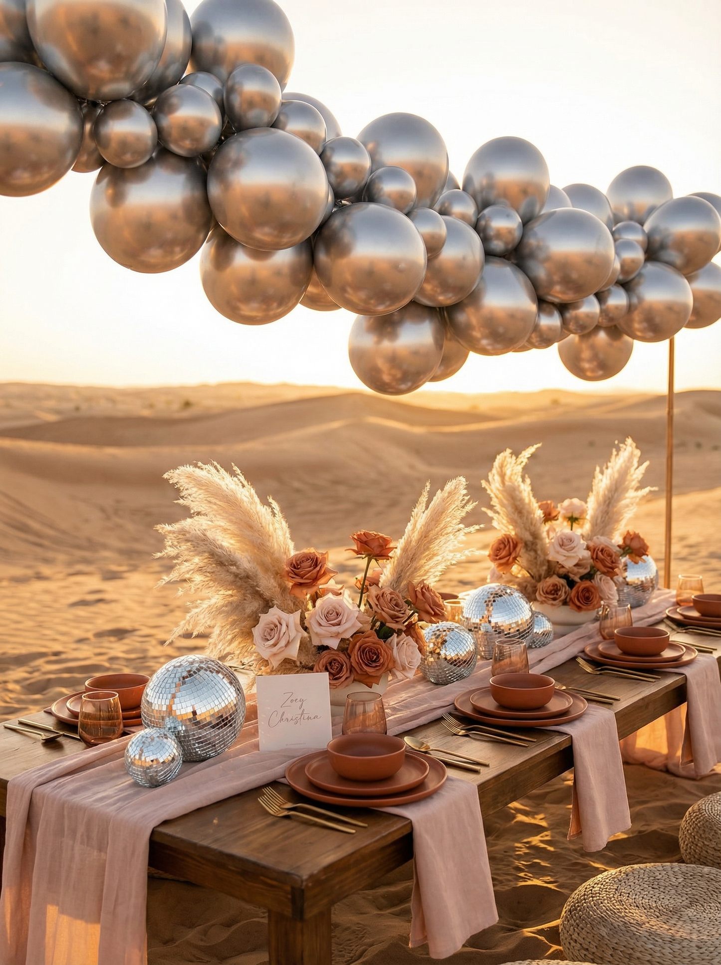 Desert Disco Balloon Garland •  Boho Disco Party Backdrop