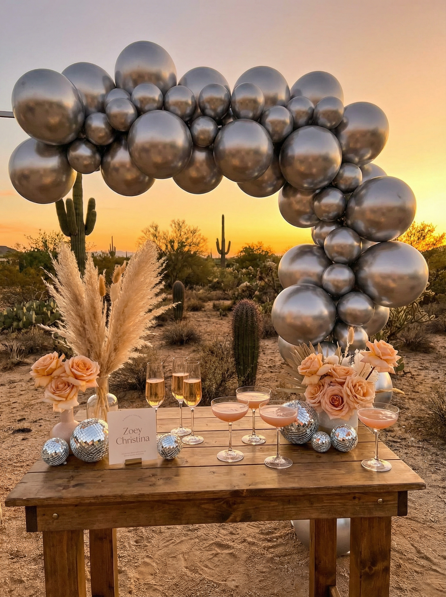 Desert Disco Balloon Garland •  Boho Disco Party Backdrop