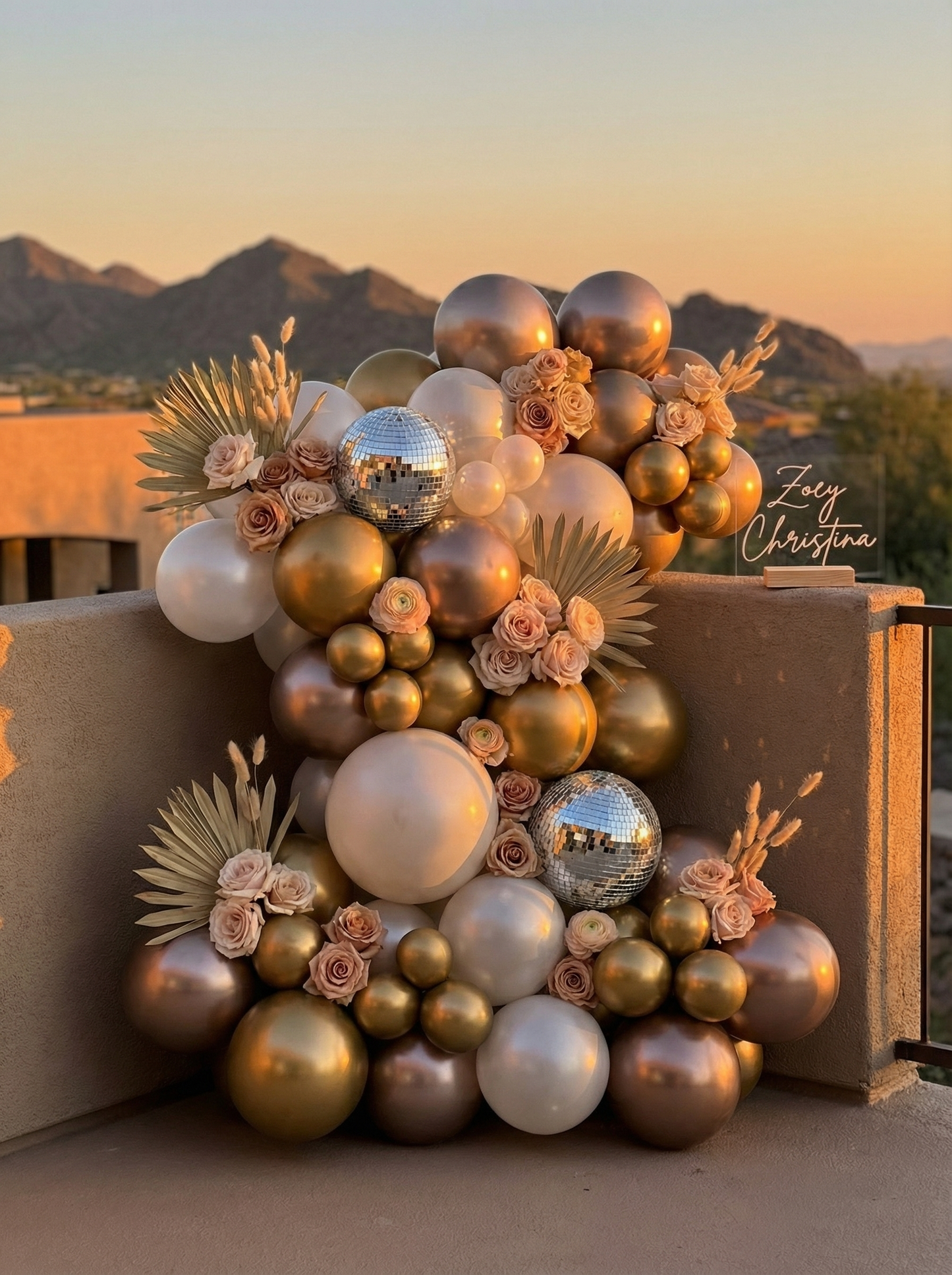 Desert Disco Balloon Garland Kit • Gold & Champagne Balloon Backdrop