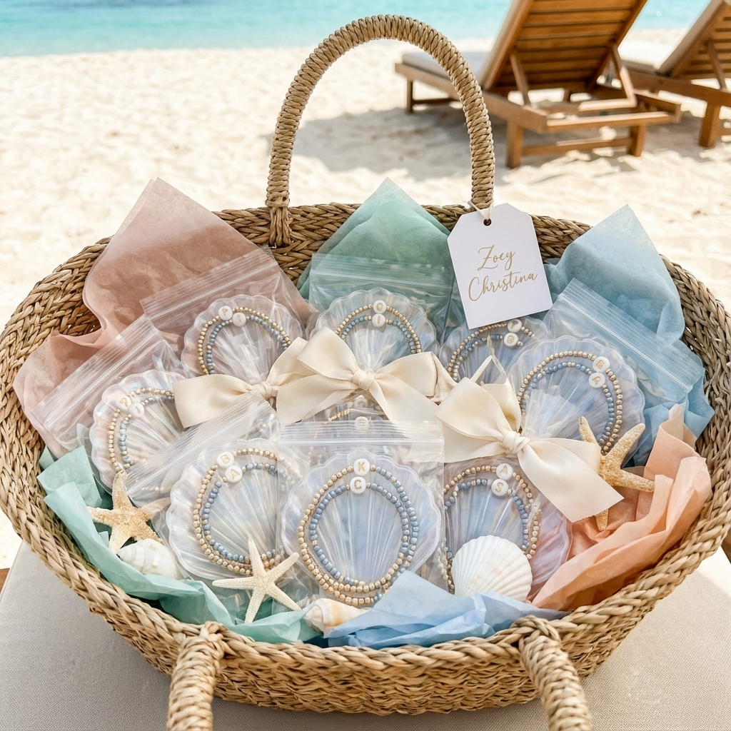 Dainty Initial Bracelet - Blue & Gold Design - Perfect Bridesmaid Gift or Personalized Favor