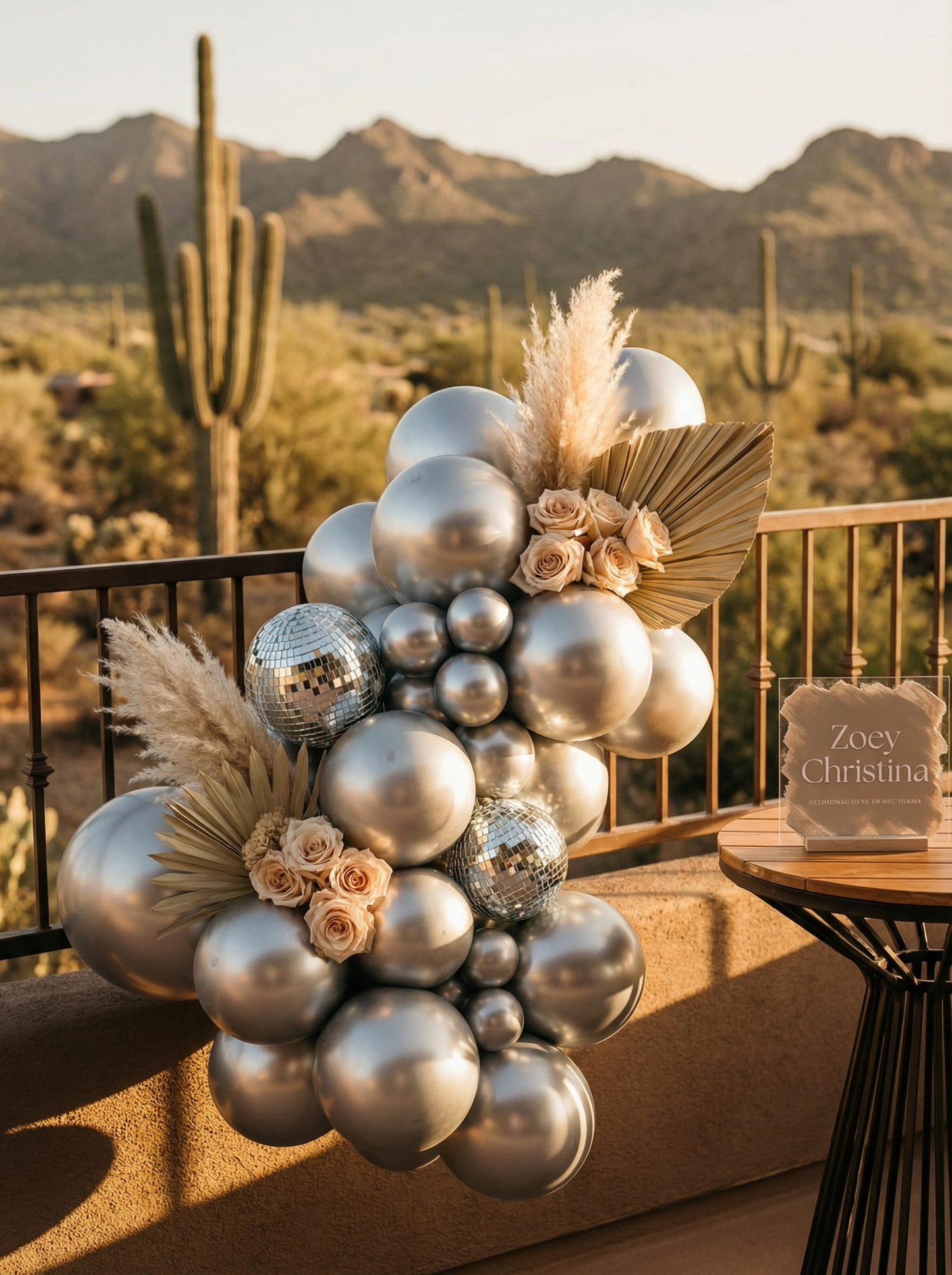 Last Disco Bachelorette Balloon Garland Silver Mirror Disco Bachelorette Balloon Arch Bachelorette Party Space Cowgirl Disco Ball Arch