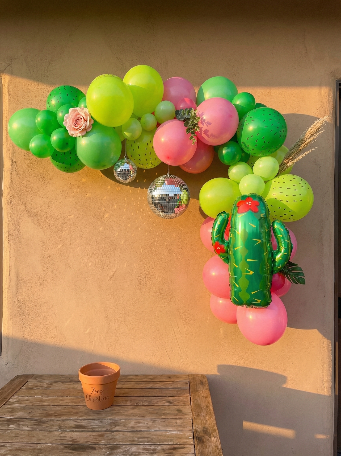 Cactus Blossom Balloon Garland Kit – Green & Pink Desert Party Decor