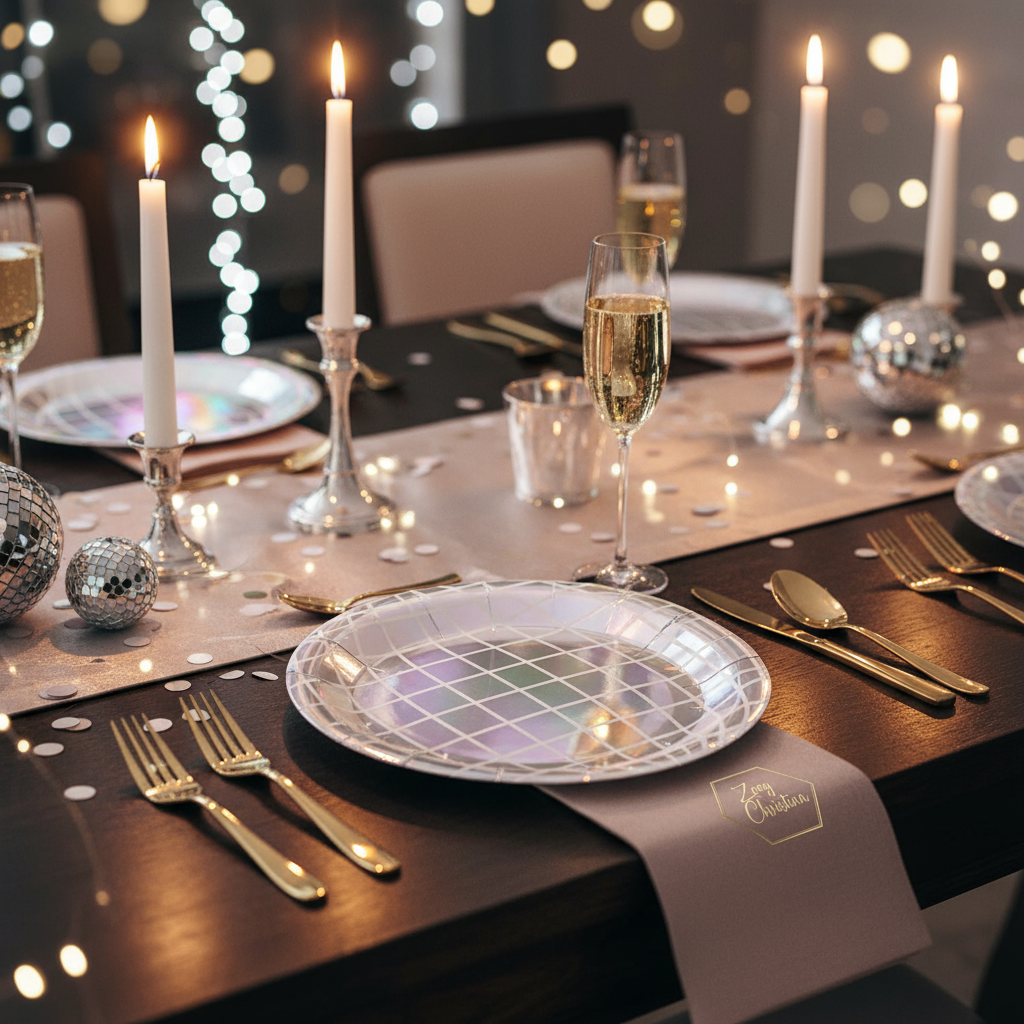 Retro Disco-Themed Paper Plates – 9” Disposable Snack Plates (20 Pack)