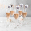 Disco Ball Drink Stirrers: New Year's Paper Drink Straws & Table Decor- 12pk