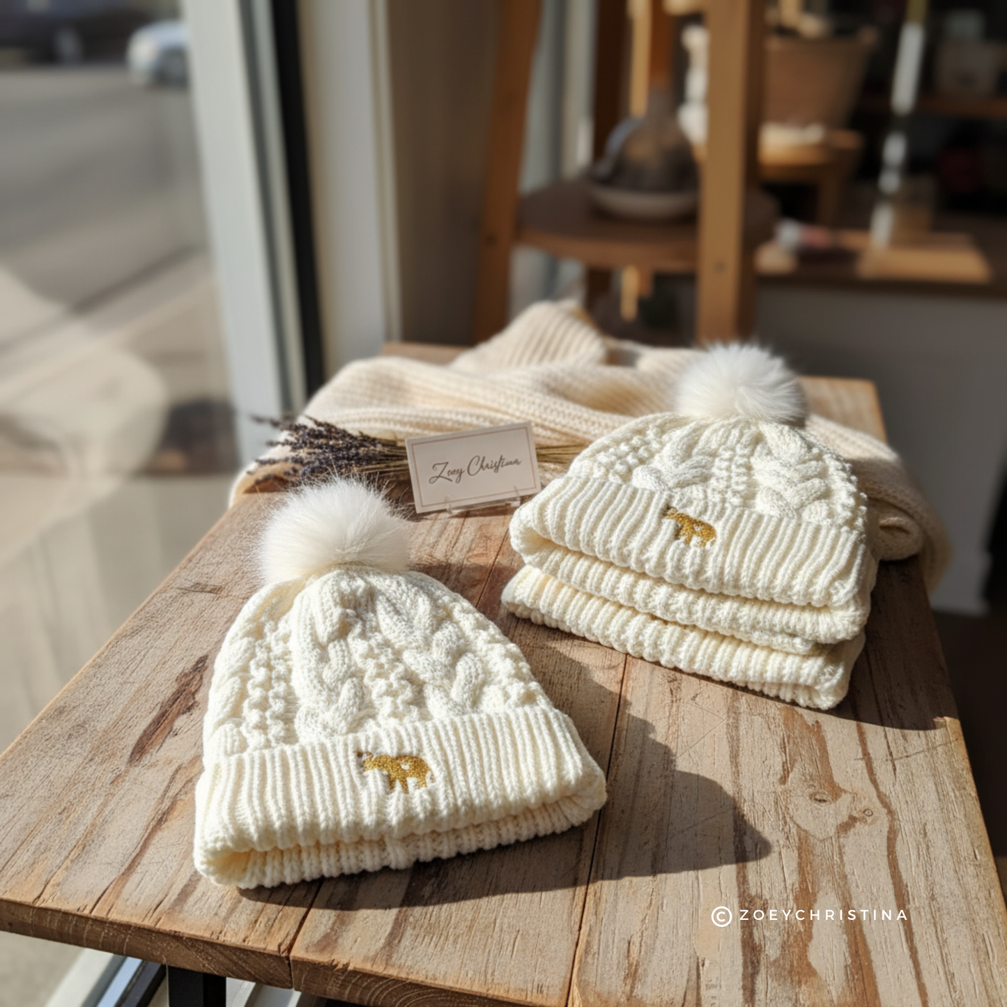 Embroidered Elephant Winter Hat – Cozy Beanie for Wildlife Enthusiasts & Elephant Fans