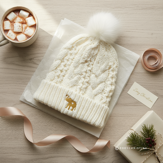 Embroidered Elephant Winter Hat – Cozy Beanie for Wildlife Enthusiasts & Elephant Fans