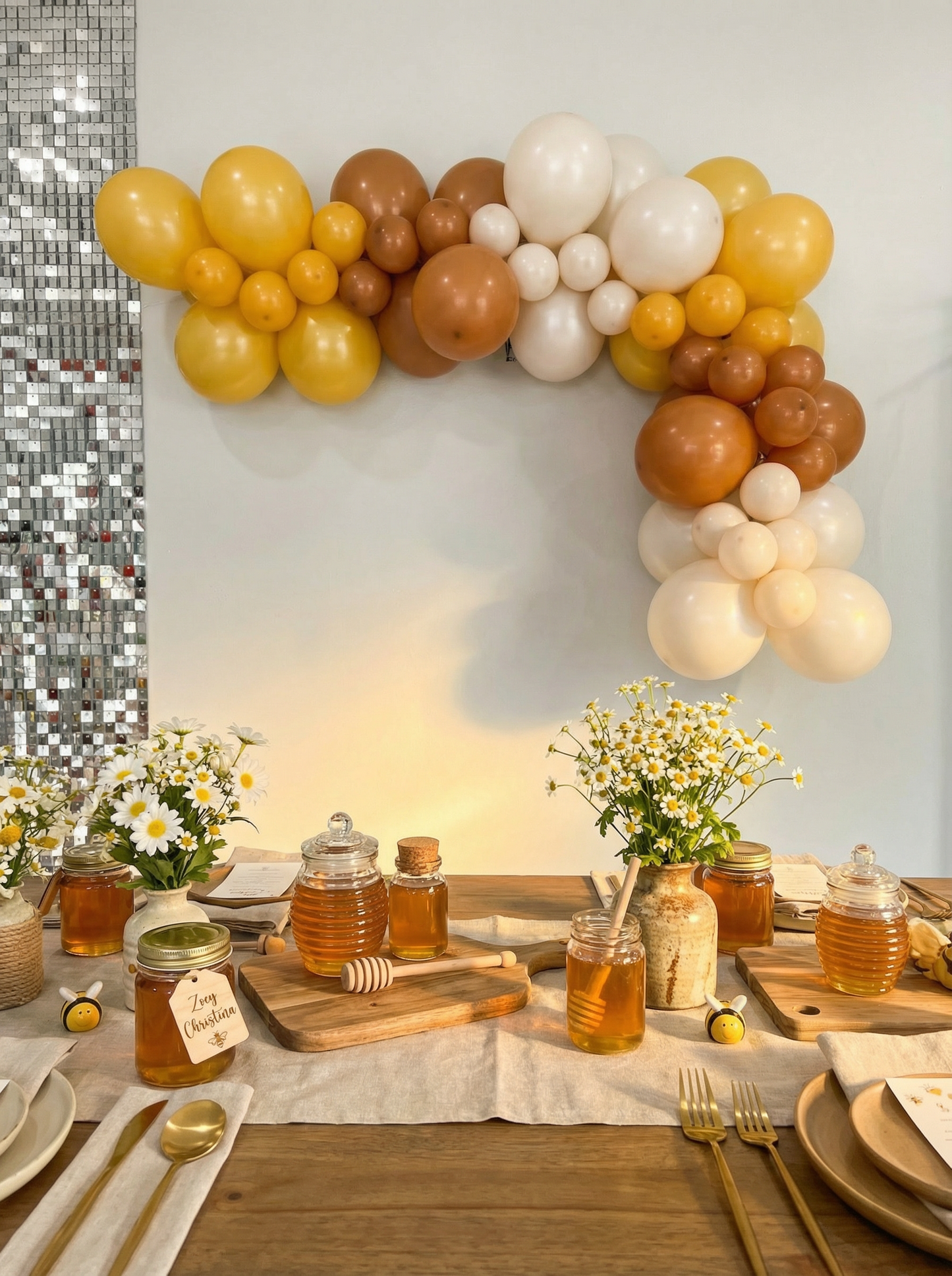 Honeycomb Delight Balloon Garland Kit – Deep Yellow, Brown & Sand Bee Party Decor