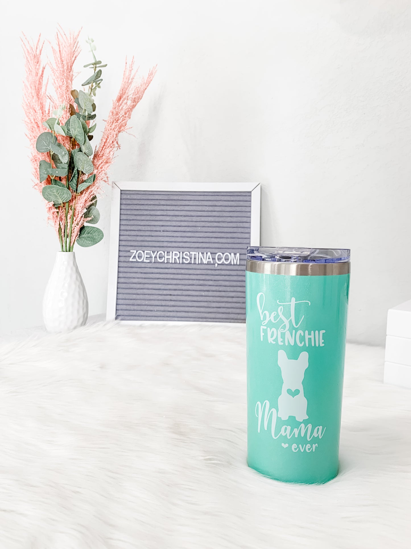 Best Frenchie Mama Ever Tumbler – 16oz Stainless Steel Travel Cup with Lid & Straw